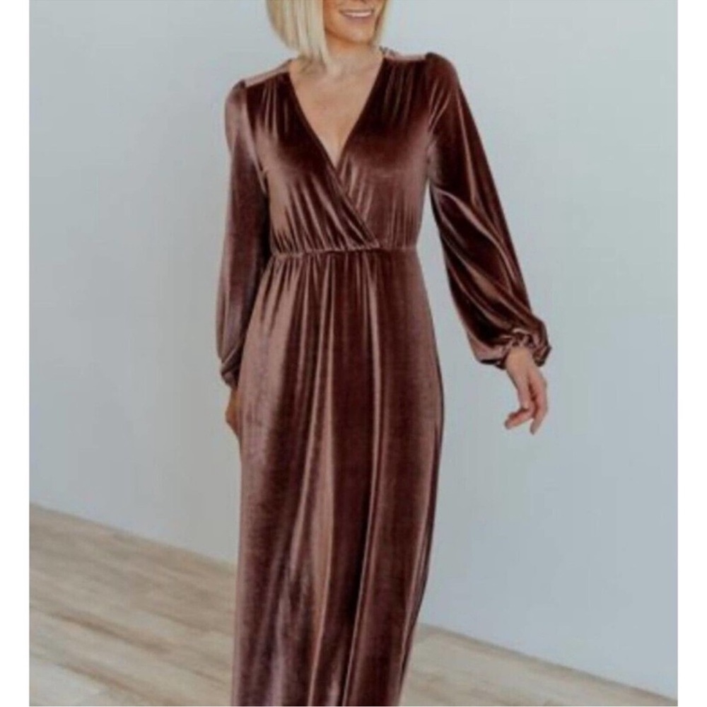Baltic Born Sadie Dusty Plum Velvet Maxi